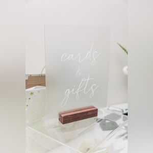 8x10 Frosted Acrylic Cards & Gifts Sign (Stand not included)